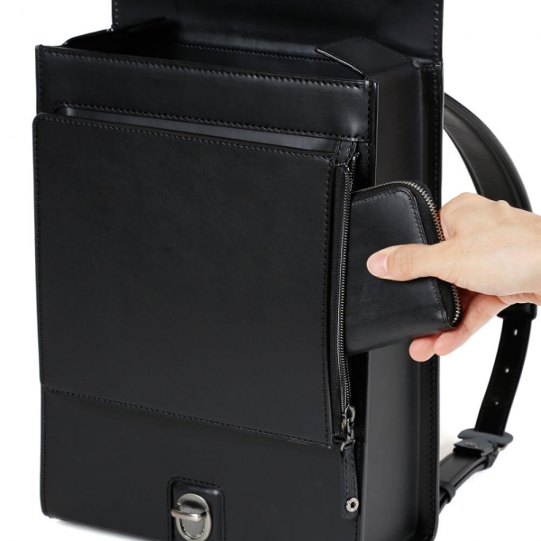 OTONA RANDSEL 001wide ‐ Noir, Cuir Nume, Classique, Tsuchiya Kaban		